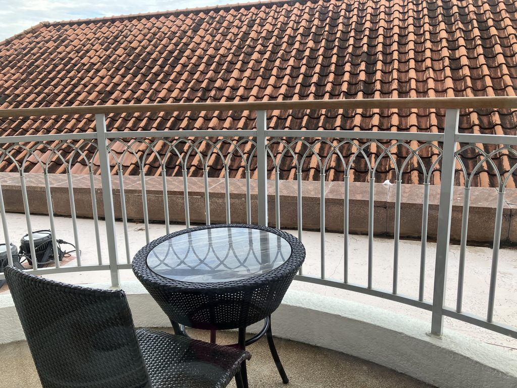 Rooftops seen from the hotel room window