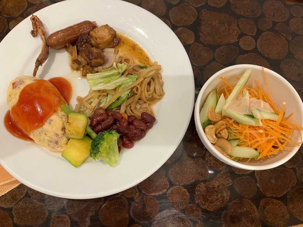 Breakfast buffet at the hotel